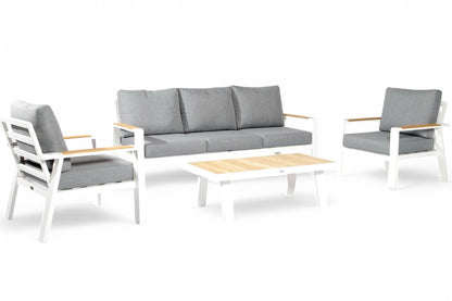 Aluminium Stoel-Bank Loungeset – Wit – SALTO LAND